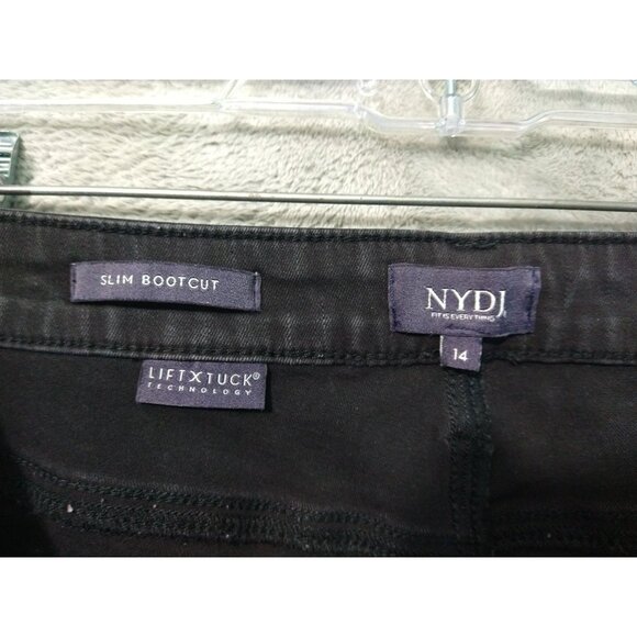 NYDJ Jeans Womens 14 Black Denim Slim Bootcut Lift Tuck High Rise Stretch - Picture 7 of 10